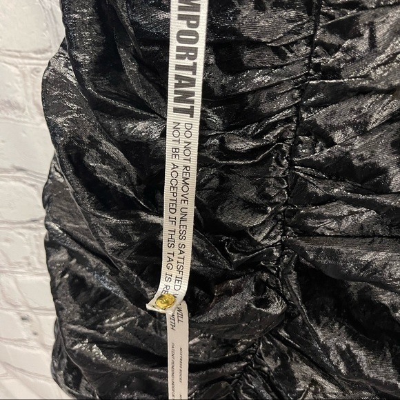 House of CB Mistress Rocks VIP' Black Glossy Ruffle Mini Dress medium NWT - Picture 7 of 9